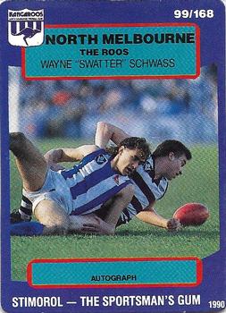 1990 AFL Scanlens Stimorol #99 Wayne Schwass Front